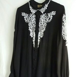 Bob Mackie Black Silk Blouse